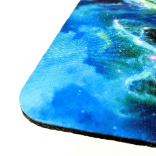 close up of the surface of a fabric pad with 1/8" rubber backing